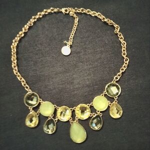 3 for💲25🌟Dana Buchman Gold & Green necklace sea green stones dressy party